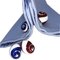 Blue, White & Red Hand-Enameled Seashell Cufflinks in Sterling Silver from Berca, Immagine 7