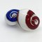 Blue, White & Red Hand-Enameled Seashell Cufflinks in Sterling Silver from Berca 4