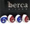Blue, White & Red Hand-Enameled Seashell Cufflinks in Sterling Silver from Berca 3