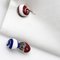 Blue, White & Red Hand-Enameled Seashell Cufflinks in Sterling Silver from Berca, Imagen 5