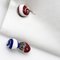 Blue, White & Red Hand-Enameled Seashell Cufflinks in Sterling Silver from Berca, Immagine 5