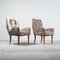 Fabric and Wood Chairs, 1950s, Set of 3, Image 2