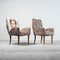 Fabric and Wood Chairs, 1950s, Set of 3, Immagine 2