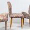 Fabric and Wood Chairs, 1950s, Set of 3, Image 5