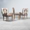 Fabric and Wood Chairs, 1950s, Set of 3, Image 1