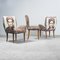 Fabric and Wood Chairs, 1950s, Set of 3, Immagine 1