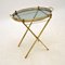 Vintage French Folding Side Table in Brass, Image 2
