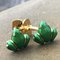 Green Hand-Enameled Sterling Silver & Gold Plated Cufflinks in Frog Shape from Berca 4