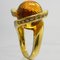25.7kt Natural Citrine Quartz Ball, White Diamond & Yellow Gold Helix Ring from Berca 3