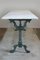 Large Antique French Garden Tables with Marble Tops and Cast Iron Bases, 1890s, Set of 2 3