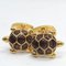 Golden Brown Hand-Enameled Sterling Silver & Gold Plated Turtle Cufflinks from Berca 3