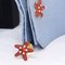 Red & White Spotted Hand-Enameled Sterling Silver Starfish Cufflinks from Berca 8