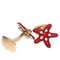 Red & White Spotted Hand-Enameled Sterling Silver Starfish Cufflinks from Berca 10