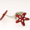 Red & White Spotted Hand-Enameled Sterling Silver Starfish Cufflinks from Berca 3