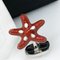 Red & White Spotted Hand-Enameled Sterling Silver Starfish Cufflinks from Berca 13