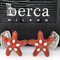 Red & White Spotted Hand-Enameled Sterling Silver Starfish Cufflinks from Berca 2