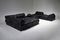 Mid-Century Modern Modular Patchwork Sofa in Black Leather from De Sede, 1970s 6
