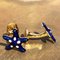 Navy Blue Hand-Enameled Sterling Silver & Gold Plated Starfish Cufflinks from Berca 3