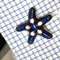 Navy Blue Hand-Enameled Sterling Silver & Gold Plated Starfish Cufflinks from Berca 8