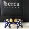Navy Blue Hand-Enameled Sterling Silver & Gold Plated Starfish Cufflinks from Berca 2