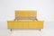 Italian Bed in Yellow Parchment, Wood and Brass 1