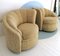 Large Art Deco Asymmetric Shell Shaped Swivel Chairs, 1980s, Set of 2, Immagine 3