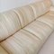 Vintage Pale Pink and Cream Pleated Leather Sofa, 1980s 5