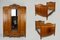Art Nouveau Wardrobe with Twin Beds in Massive Carved Oak, Set of 3, Image 1