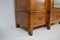 Art Nouveau Wardrobe with Twin Beds in Massive Carved Oak, Set of 3 12