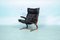 Norwegian Mid-Century Lounge Chair in Plywood & Black Leather by Elsa & Nordahl Solheim for Rybo Rykken & Co 1