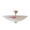 Mid-Century Scavo Glass and Brass Pendant Lamp, Immagine 1