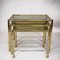 Brass Plated Bamboo Nesting Tables with Smoked Glass, 1970s, Set of 3 9