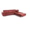 Loop Red Leather Corner Sofa by Willi Schillig 1