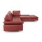 Loop Red Leather Corner Sofa by Willi Schillig 11