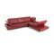 Loop Red Leather Corner Sofa by Willi Schillig 3