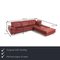 Loop Red Leather Corner Sofa by Willi Schillig 2