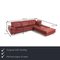 Loop Red Leather Corner Sofa by Willi Schillig, Immagine 2