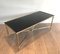 Neoclassical Style Brass Coffee Table with Black Lacquered Glass Top, France, 1940s 3