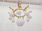 Brass Chandelier with 10 White Globe Lights, Image 5