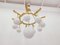 Brass Chandelier with 10 White Globe Lights, Immagine 5