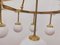 Brass Chandelier with 10 White Globe Lights, Immagine 20