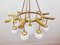 Brass Chandelier with 10 White Globe Lights, Image 14