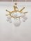 Brass Chandelier with 10 White Globe Lights 7
