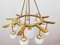 Brass Chandelier with 10 White Globe Lights, Image 2