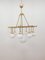 Brass Chandelier with 10 White Globe Lights, Immagine 4