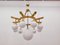Brass Chandelier with 10 White Globe Lights 23
