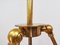 Brass Chandelier with 10 White Globe Lights 10