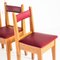 Vintage French Chairs in Oak & Imitation Leather, 1950s, Set of 4, Image 4