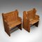 Antique Victorian English Hall Seats in Pine, Set of 2 8