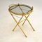 Vintage French Brass Folding Side Table 3